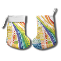 Pasifika Samoa Siapo Malu Tattoo Inspired Christmas Stocking Fa'afafine Rainbow Theme LT7 - Polynesian Pride
