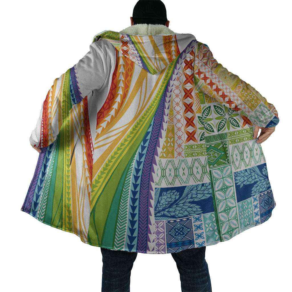 Pasifika Samoa Siapo Malu Tattoo Inspired Cloak Fa'afafine Rainbow Theme LT7 - Polynesian Pride