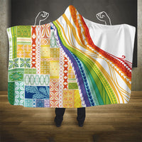 Pasifika Samoa Siapo Malu Tattoo Inspired Hooded Blanket Fa'afafine Rainbow Theme LT7 - Polynesian Pride
