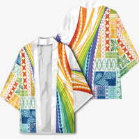 Pasifika Samoa Siapo Malu Tattoo Inspired Kimono Fa'afafine Rainbow Theme LT7 - Polynesian Pride