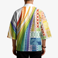 Pasifika Samoa Siapo Malu Tattoo Inspired Kimono Fa'afafine Rainbow Theme LT7 - Polynesian Pride