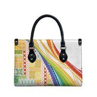 Pasifika Samoa Siapo Malu Tattoo Inspired Leather Bag Fa'afafine Rainbow Theme LT7 - Polynesian Pride