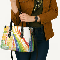 Pasifika Samoa Siapo Malu Tattoo Inspired Leather Bag Fa'afafine Rainbow Theme LT7 - Polynesian Pride