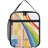 Pasifika Samoa Siapo Malu Tattoo Inspired Lunch Bag Fa'afafine Rainbow Theme LT7 10.2 × 8.3 × 4.3 inch Multicolor - Polynesian Pride