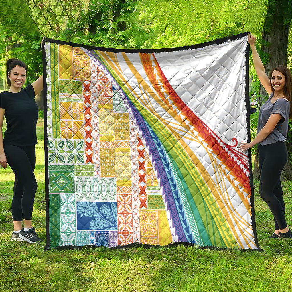 Pasifika Samoa Siapo Malu Tattoo Inspired Quilt Fa'afafine Rainbow Theme LT7 - Polynesian Pride