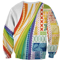 Pasifika Samoa Siapo Malu Tattoo Inspired Sweatshirt Fa'afafine Rainbow Theme LT7 - Polynesian Pride