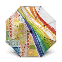 Pasifika Samoa Siapo Malu Tattoo Inspired Umbrella Fa'afafine Rainbow Theme LT7 One Size Folded 11.42 inch Opened Diameter 37.4 inch Multicolor - Polynesian Pride