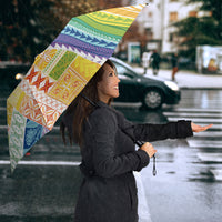Pasifika Samoa Siapo Malu Tattoo Inspired Umbrella Fa'afafine Rainbow Theme LT7 - Polynesian Pride