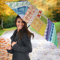Pasifika Samoa Siapo Malu Tattoo Inspired Umbrella Fa'afafine Rainbow Theme LT7 - Polynesian Pride