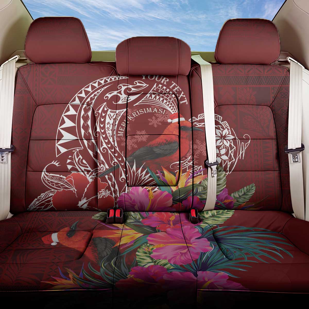 Personalized Samoa Meri Krisimasi Back Car Seat Cover Segasegamau'u Mix Siapo