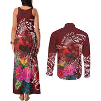 Personalized Samoa Meri Krisimasi Couples Matching Tank Maxi Dress and Long Sleeve Button Shirt Segasegamau'u Mix Siapo