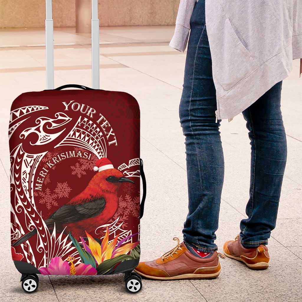 Personalized Samoa Meri Krisimasi Luggage Cover Segasegamau'u Mix Siapo