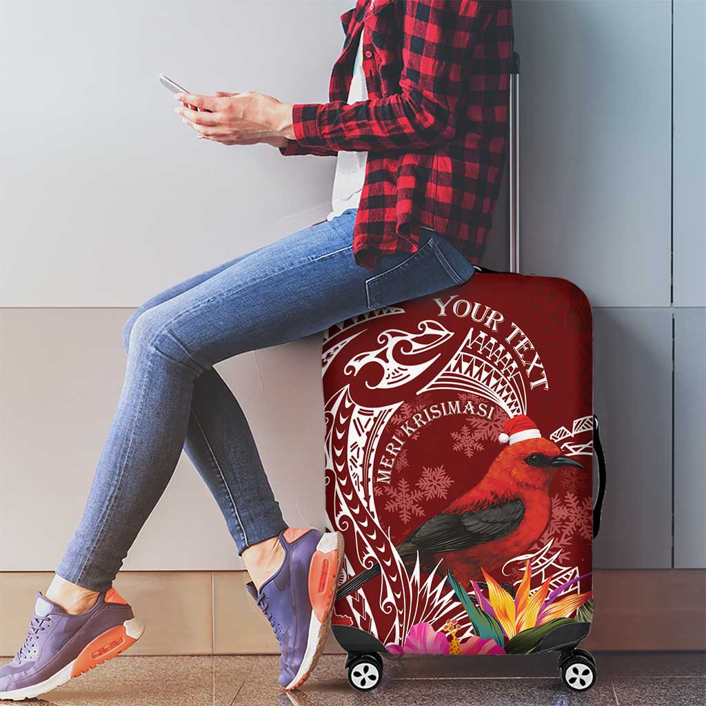 Personalized Samoa Meri Krisimasi Luggage Cover Segasegamau'u Mix Siapo
