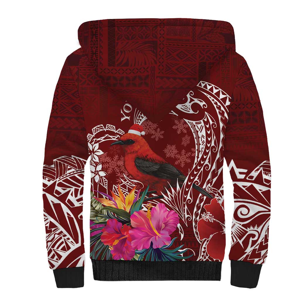 Personalized Samoa Meri Krisimasi Sherpa Hoodie Segasegamau'u Mix Siapo LT7 - Polynesian Pride