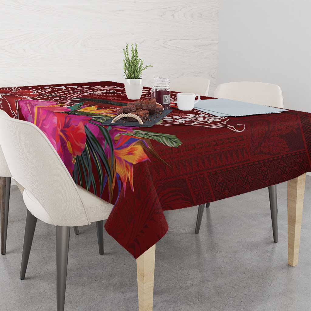 Personalized Samoa Meri Krisimasi Tablecloth Segasegamau'u Mix Siapo