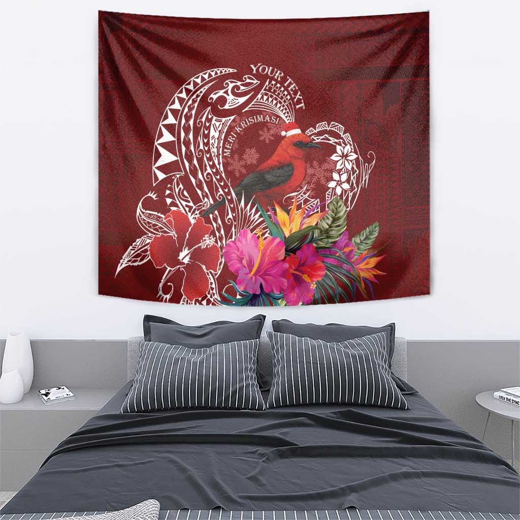 Personalized Samoa Meri Krisimasi Tapestry Segasegamau'u Mix Siapo LT7