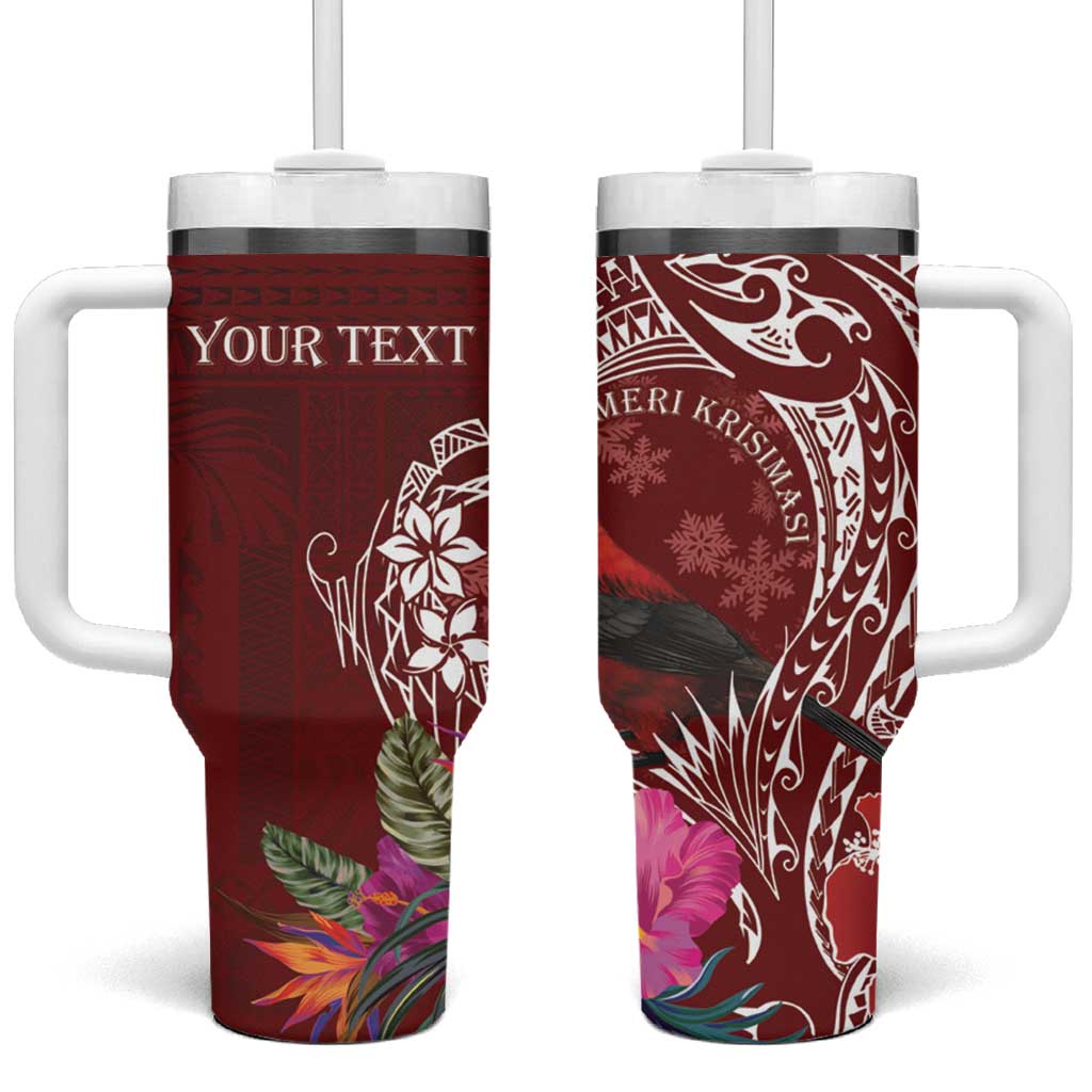 Personalized Samoa Meri Krisimasi Tumbler With Handle Segasegamau'u Mix Siapo