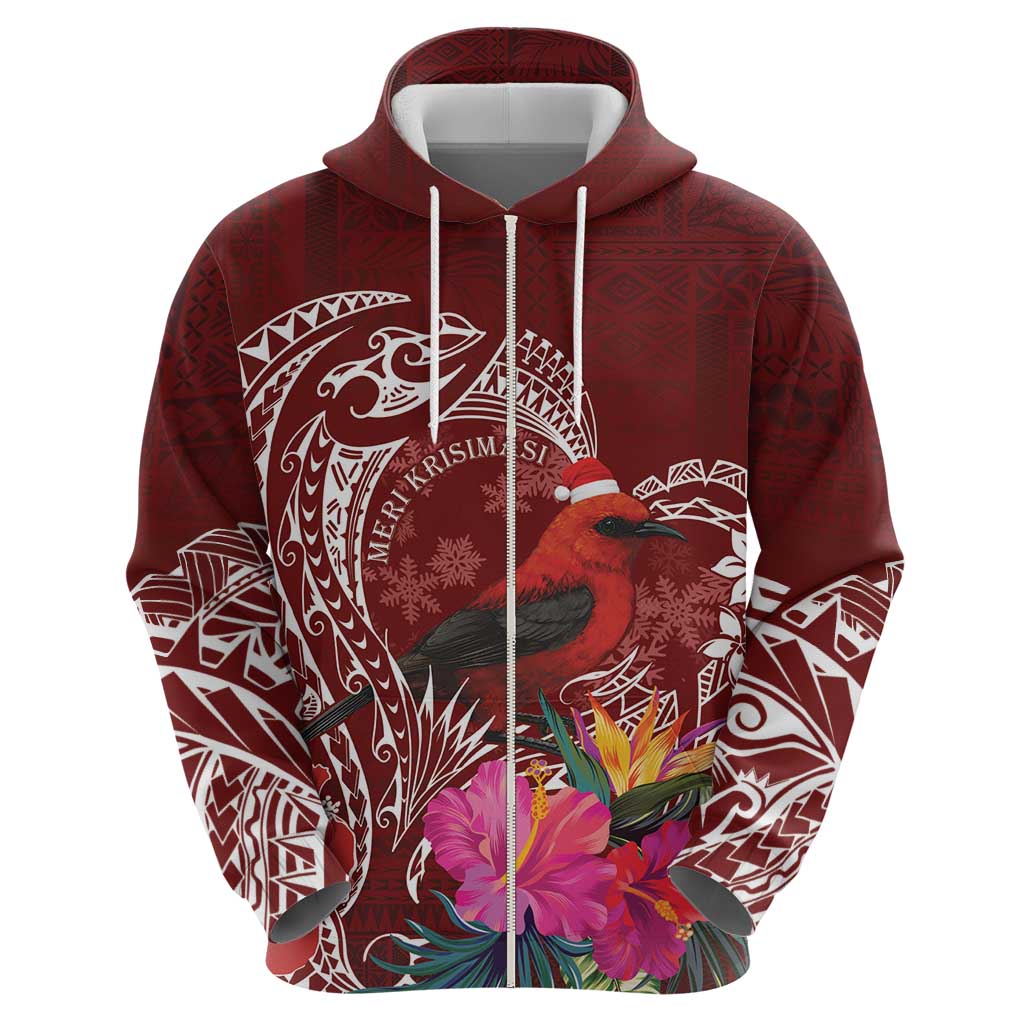 Personalized Samoa Meri Krisimasi Zip Hoodie Segasegamau'u Mix Siapo