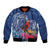 Personalized Samoa Christmas Bomber Jacket Cardinal Honeyeater Mix Siapo