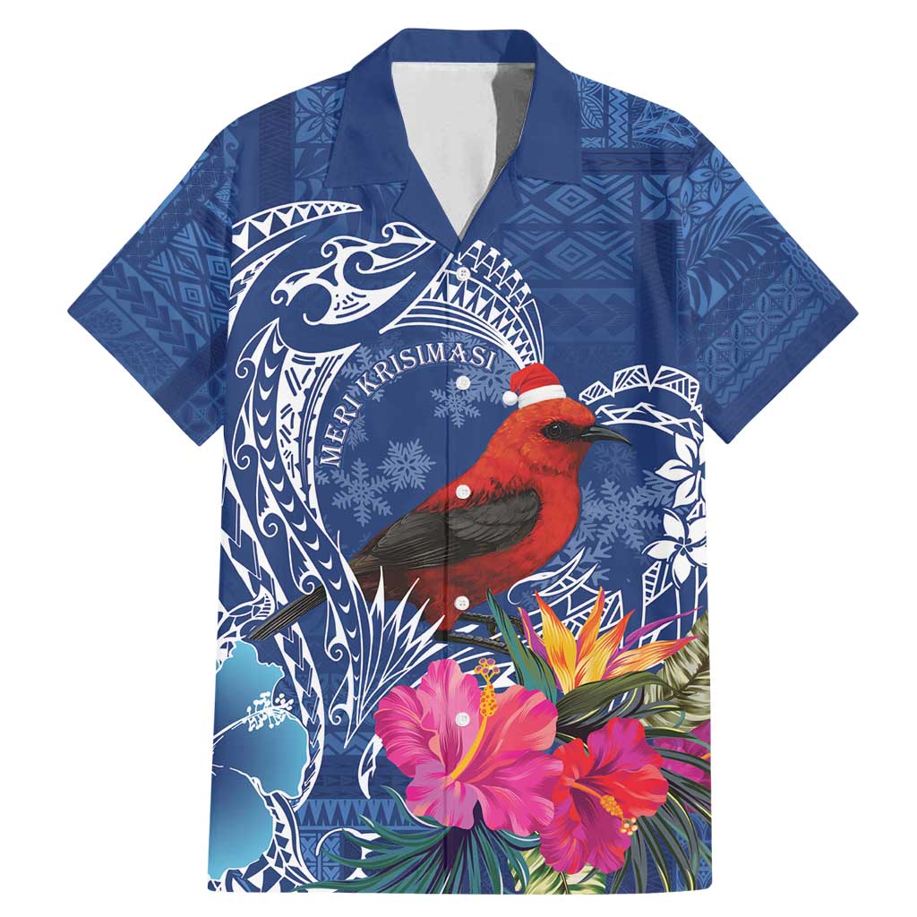 Personalized Samoa Christmas Family Matching Mermaid Dress and Hawaiian Shirt Cardinal Honeyeater Mix Siapo