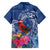 Personalized Samoa Christmas Family Matching Off The Shoulder Long Sleeve Dress and Hawaiian Shirt Cardinal Honeyeater Mix Siapo