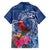 Personalized Samoa Christmas Family Matching Short Sleeve Bodycon Dress and Hawaiian Shirt Cardinal Honeyeater Mix Siapo