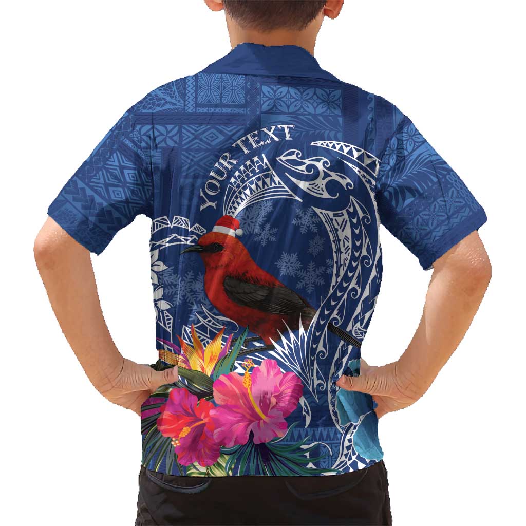 Personalized Samoa Christmas Family Matching Summer Maxi Dress and Hawaiian Shirt Cardinal Honeyeater Mix Siapo
