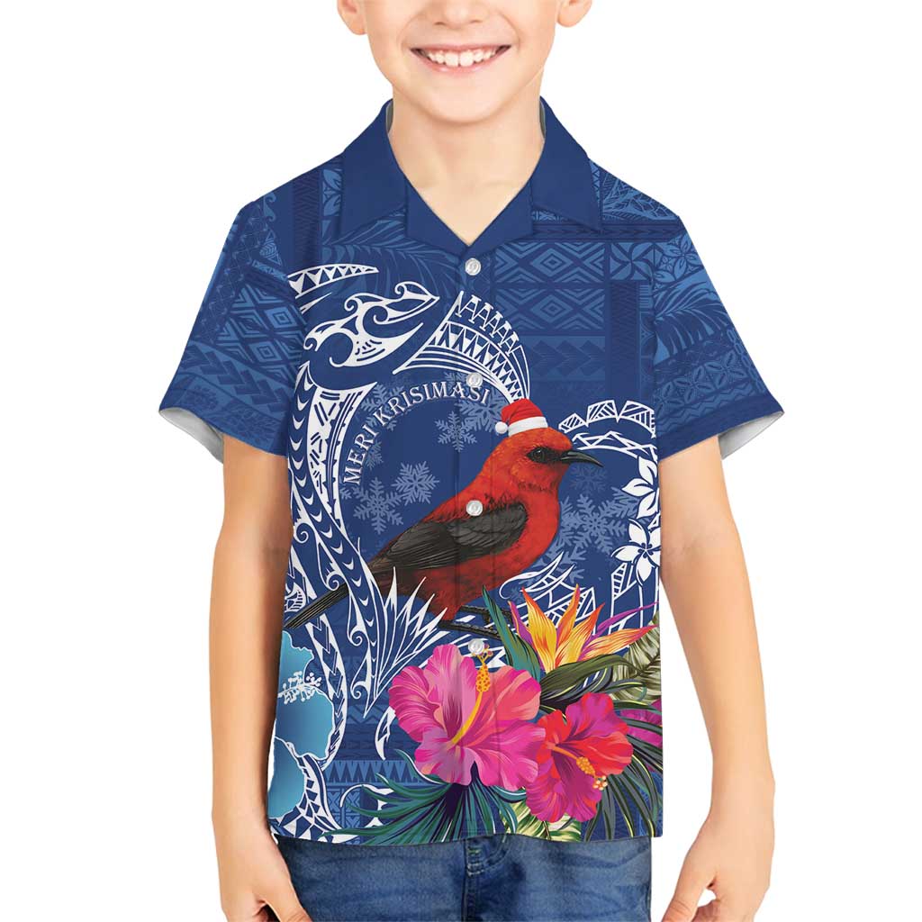 Personalized Samoa Christmas Family Matching Tank Maxi Dress and Hawaiian Shirt Cardinal Honeyeater Mix Siapo
