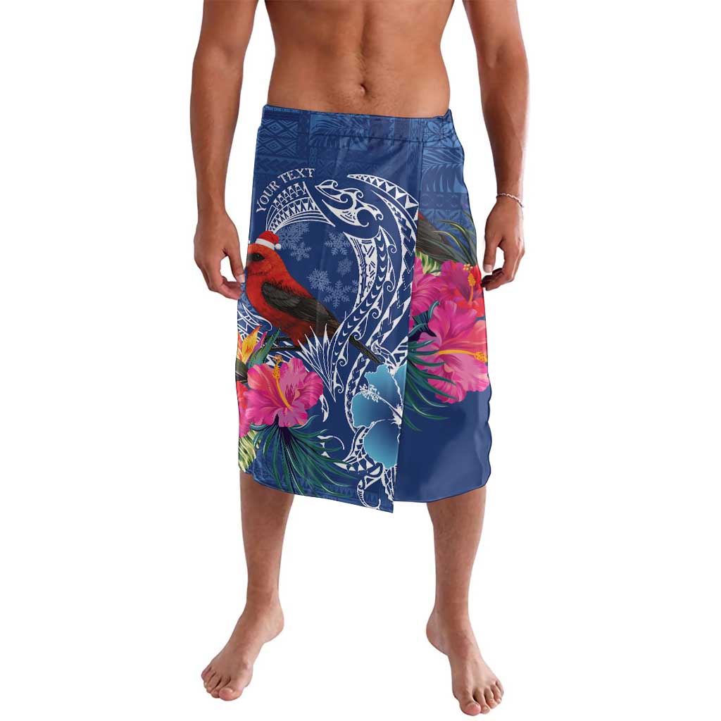 Personalized Samoa Christmas Lavalava Cardinal Honeyeater Mix Siapo