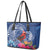 Personalized Samoa Christmas Leather Tote Bag Cardinal Honeyeater Mix Siapo