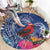 Personalized Samoa Christmas Round Carpet Cardinal Honeyeater Mix Siapo