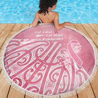 Breast Cancer Awareness Maori Beach Blanket Kia Kaha Kia Maia Kia Manawanui - Polynesian Pride