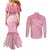 Breast Cancer Awareness Maori Couples Matching Mermaid Dress and Long Sleeve Button Shirt Kia Kaha Kia Maia Kia Manawanui - Polynesian Pride