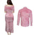 Breast Cancer Awareness Maori Couples Matching Puletasi and Long Sleeve Button Shirt Kia Kaha Kia Maia Kia Manawanui - Polynesian Pride