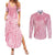 Breast Cancer Awareness Maori Couples Matching Summer Maxi Dress and Long Sleeve Button Shirt Kia Kaha Kia Maia Kia Manawanui - Polynesian Pride