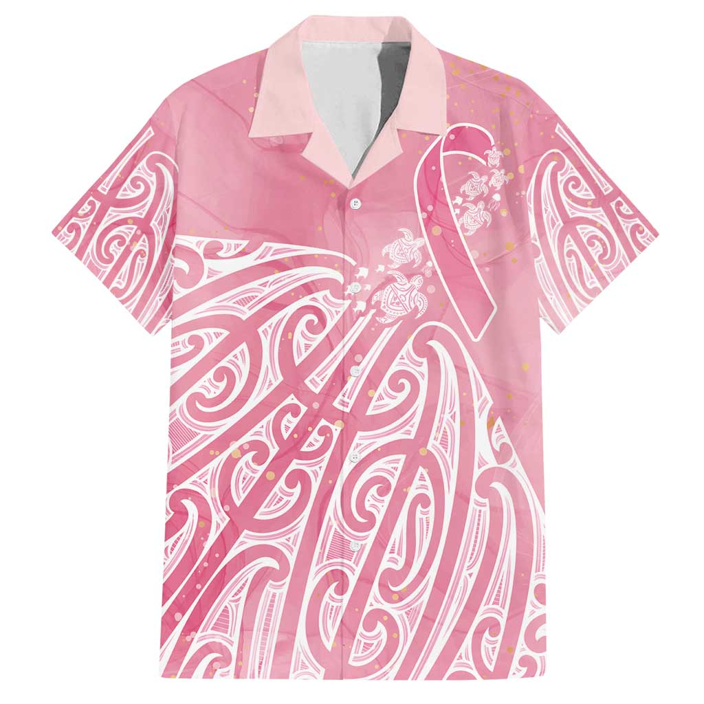 Breast Cancer Awareness Maori Family Matching Long Sleeve Bodycon Dress and Hawaiian Shirt Kia Kaha Kia Maia Kia Manawanui - Polynesian Pride