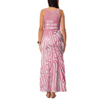 Breast Cancer Awareness Maori Family Matching Tank Maxi Dress and Hawaiian Shirt Kia Kaha Kia Maia Kia Manawanui - Polynesian Pride