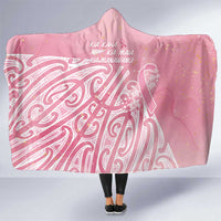 Breast Cancer Awareness Maori Hooded Blanket Kia Kaha Kia Maia Kia Manawanui - Polynesian Pride