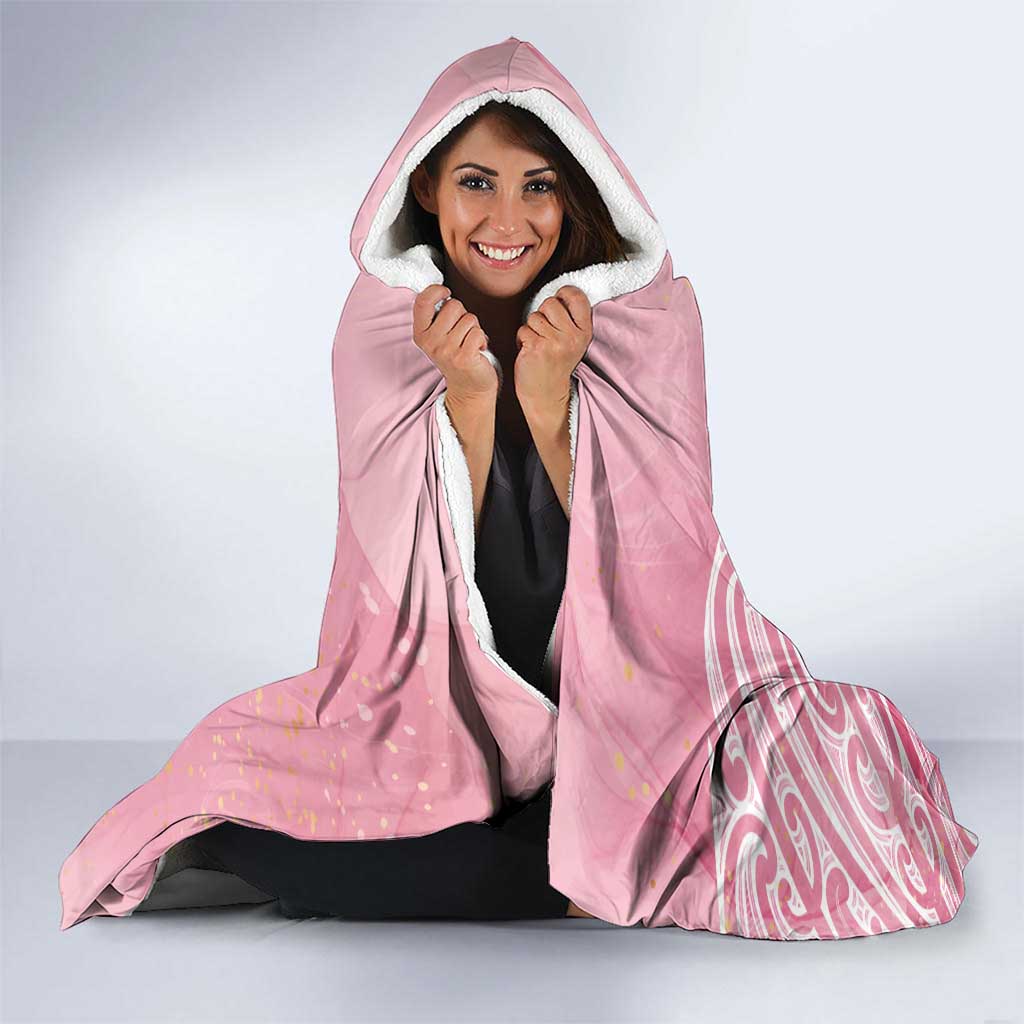 Breast Cancer Awareness Maori Hooded Blanket Kia Kaha Kia Maia Kia Manawanui - Polynesian Pride