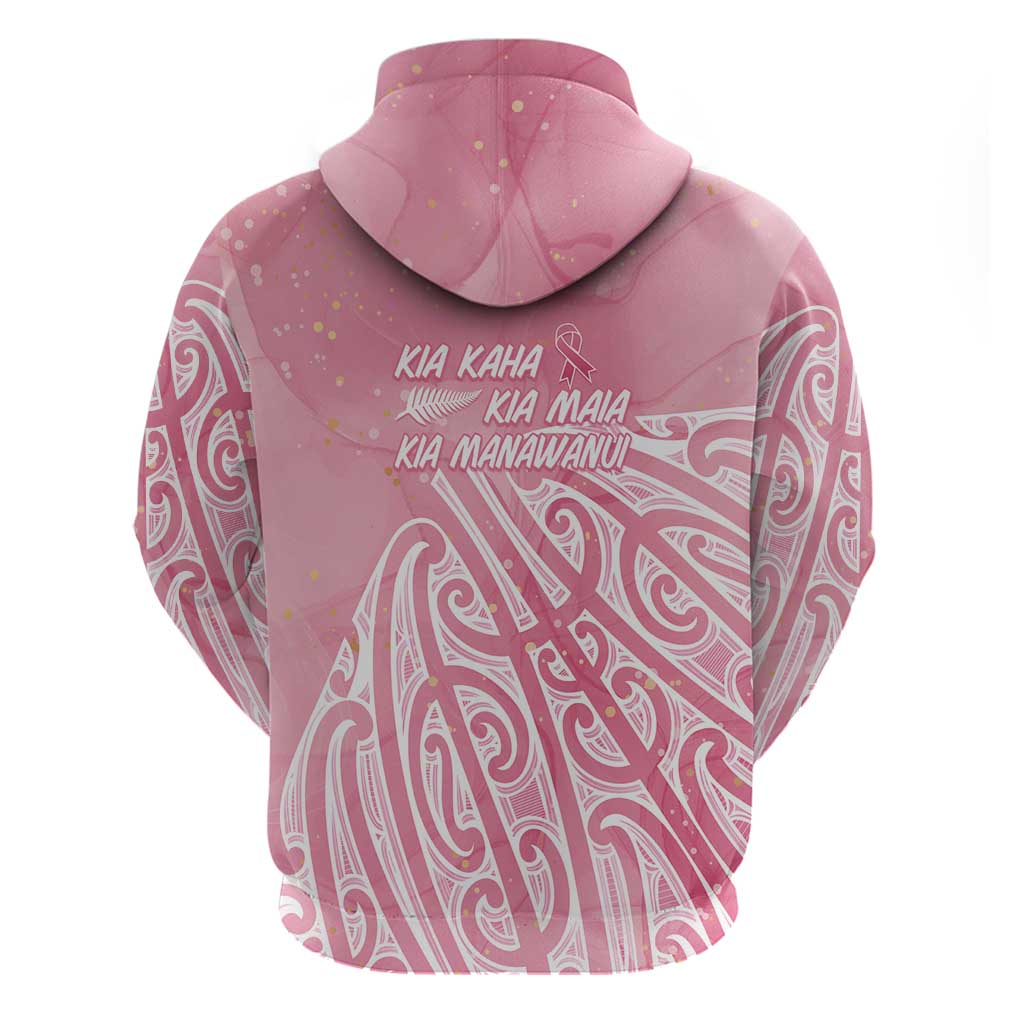 Breast Cancer Awareness Maori Hoodie Kia Kaha Kia Maia Kia Manawanui - Polynesian Pride