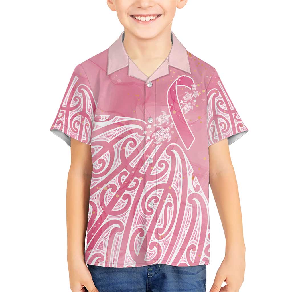 Breast Cancer Awareness Maori Kid Hawaiian Shirt Kia Kaha Kia Maia Kia Manawanui - Polynesian Pride