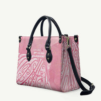 Breast Cancer Awareness Maori Leather Bag Kia Kaha Kia Maia Kia Manawanui - Polynesian Pride