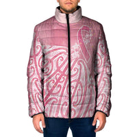 Breast Cancer Awareness Maori Padded Jacket Kia Kaha Kia Maia Kia Manawanui - Polynesian Pride