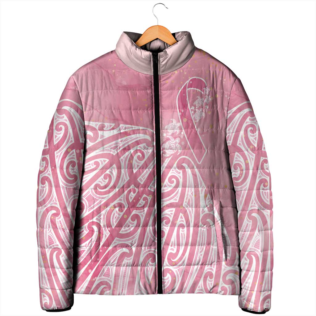 Breast Cancer Awareness Maori Padded Jacket Kia Kaha Kia Maia Kia Manawanui - Polynesian Pride