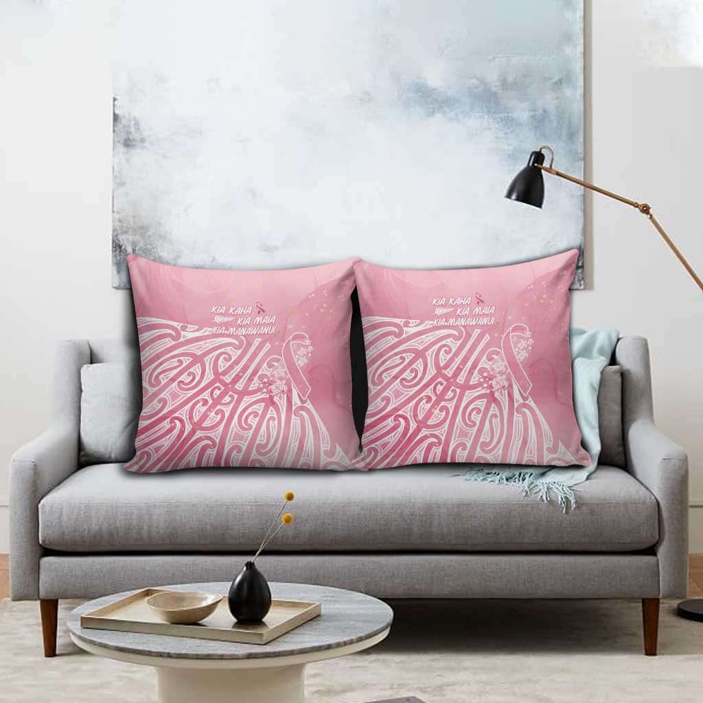 Breast Cancer Awareness Maori Pillow Cover Kia Kaha Kia Maia Kia Manawanui - Polynesian Pride