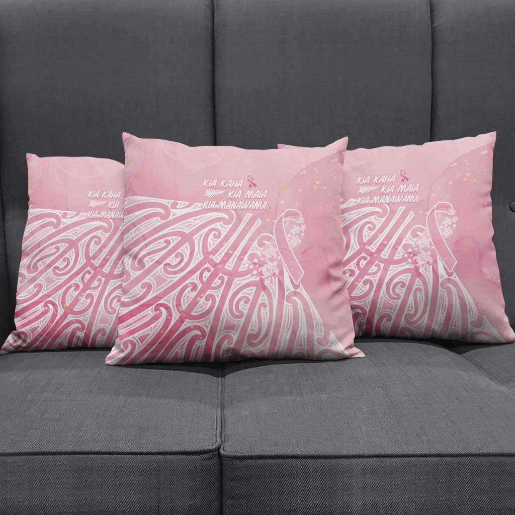 Breast Cancer Awareness Maori Pillow Cover Kia Kaha Kia Maia Kia Manawanui - Polynesian Pride