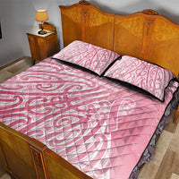 Breast Cancer Awareness Maori Quilt Bed Set Kia Kaha Kia Maia Kia Manawanui - Polynesian Pride
