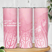 Breast Cancer Awareness Maori Skinny Tumbler Kia Kaha Kia Maia Kia Manawanui - Polynesian Pride