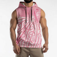 Breast Cancer Awareness Maori Sleeveless Hoodie Kia Kaha Kia Maia Kia Manawanui - Polynesian Pride