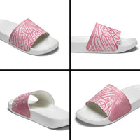 Breast Cancer Awareness Maori Slide Sandals Kia Kaha Kia Maia Kia Manawanui - Polynesian Pride